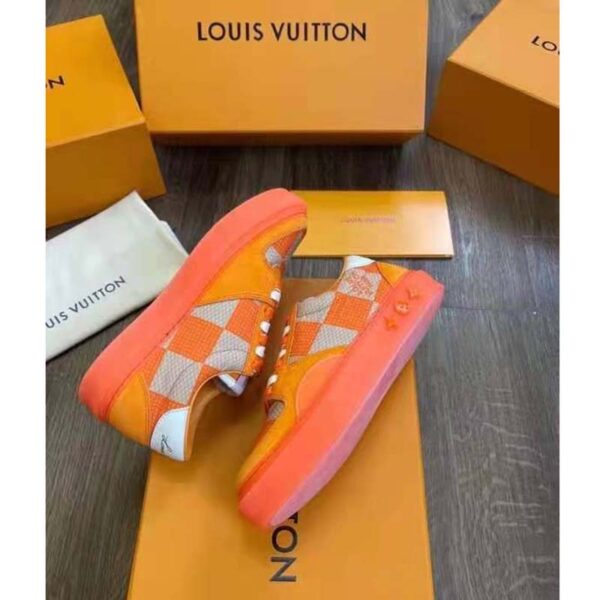 Louis Vuitton LV Unisex LV Ollie Sneaker Orange Raffia Leather Double Laces Vuitton Signature (6)