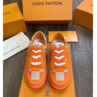Louis Vuitton LV Unisex LV Ollie Sneaker Orange Raffia Leather Double Laces Vuitton Signature