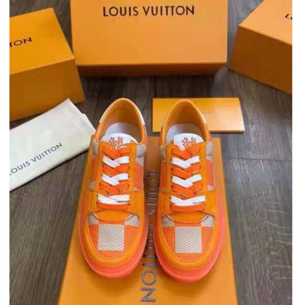 Louis Vuitton LV Unisex LV Ollie Sneaker Orange Raffia Leather Double Laces Vuitton Signature (7)