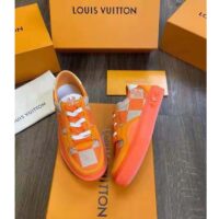 Louis Vuitton LV Unisex LV Ollie Sneaker Orange Raffia Leather Double Laces Vuitton Signature