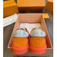 Louis Vuitton LV Unisex LV Ollie Sneaker Orange Raffia Leather Double Laces Vuitton Signature