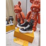Louis Vuitton LV Unisex LV Squad Sneaker Boot Black Canvas and Calf Leather - Image 9