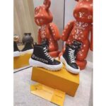 Louis Vuitton LV Unisex LV Squad Sneaker Boot Black Canvas and Calf Leather - Image 2