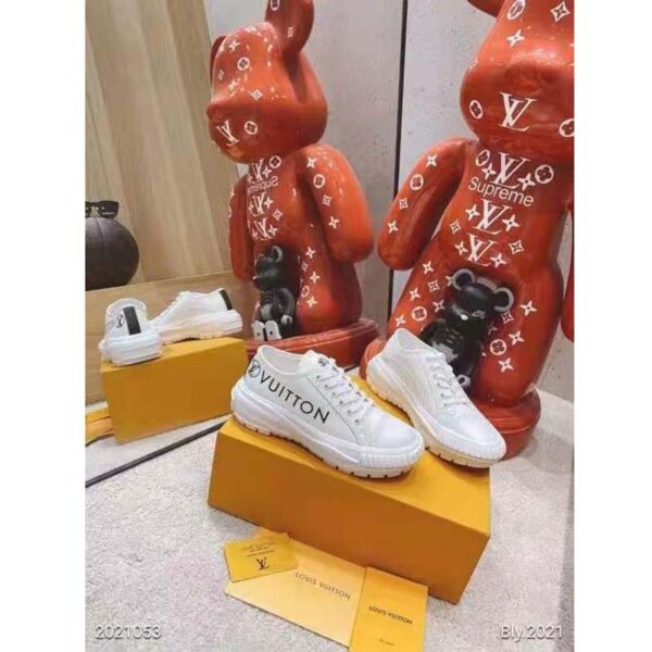 Louis Vuitton LV Unisex LV Squad Sneaker White Canvas and Calf Leather (3)
