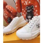 Louis Vuitton LV Unisex LV Squad Sneaker White Canvas and Calf Leather - Image 4