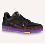 Louis Vuitton LV Unisex LV Trainer Sneaker Ebene Kalvskinn och Monogram Canvas
