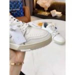 Louis Vuitton LV Unisex LV Trainer Sneaker White Grained Calf Leather Rubber Outsole - immagine 10