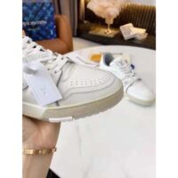 Louis Vuitton LV Unisex LV Trainer Sneaker White Grained Calf Leather Rubber Outsole