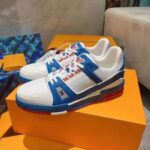 Louis Vuitton LV Unisex LV Trainer Sneaker White Mix of Materials Rubber Outsole - Image 2