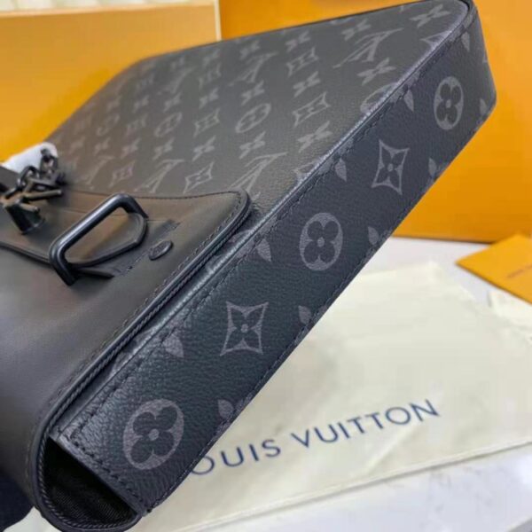 Louis Vuitton LV Unisex Pochette Steamer Monogram Eclipse Coated Canvas Cowhide Leather (10)