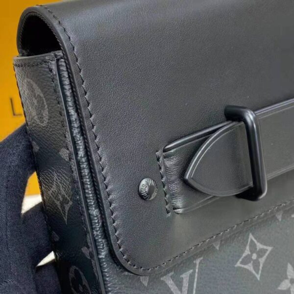 Louis Vuitton LV Unisex Pochette Steamer Monogram Eclipse Coated Canvas Cowhide Leather (11)
