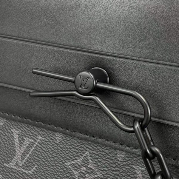 Louis Vuitton LV Unisex Pochette Steamer Monogram Eclipse Coated Canvas Cowhide Leather (12)