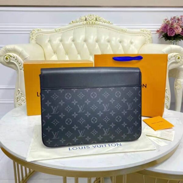 Louis Vuitton LV Unisex Pochette Steamer Monogram Eclipse Coated Canvas Cowhide Leather (7)