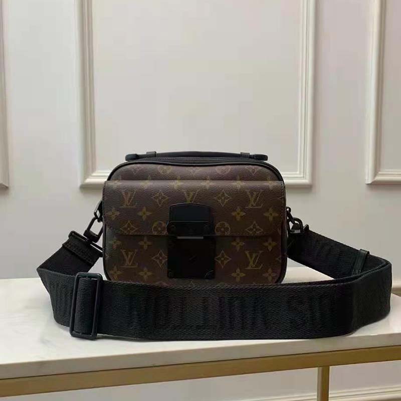 Louis Vuitton S Lock Messenger Crossbody Messenger Bag • Monogram Macassar