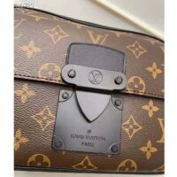 Louis Vuitton LV Unisex S Lock Messenger in Brown Monogram Macassar Coated Canvas