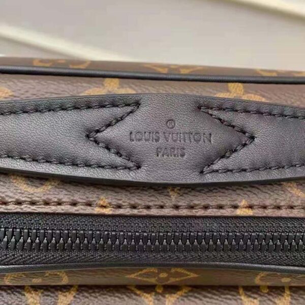 Louis Vuitton LV Unisex S Lock Messenger in Brown Monogram Macassar Coated Canvas (7)