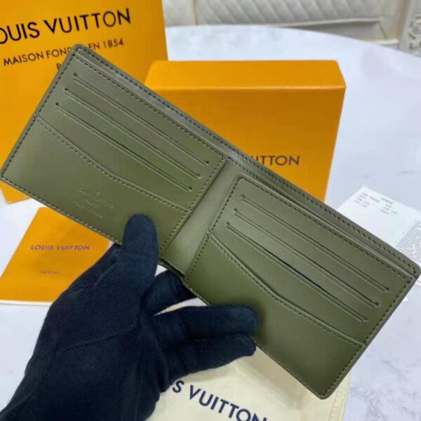 Louis Vuitton LV Unisex Slender Wallet Khaki Monogram Seal Cowhide Leather (1)