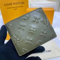 Louis Vuitton LV Unisex Slender Wallet Khaki Monogram Seal Cowhide Leather