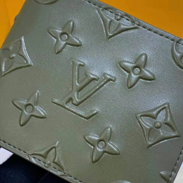 Louis Vuitton LV Unisex Slender Wallet Khaki Monogram Seal Cowhide Leather (5)