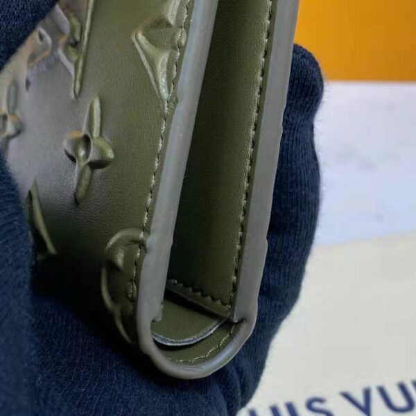 Louis Vuitton LV Unisex Slender Wallet Khaki Monogram Seal Cowhide Leather (6)