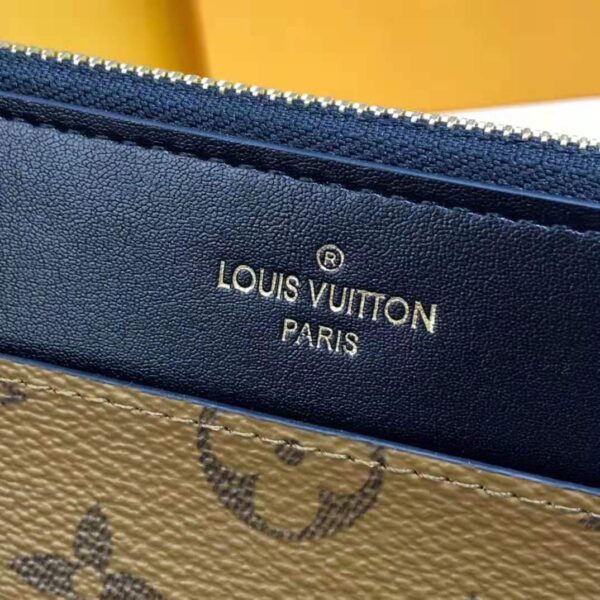 Louis Vuitton LV Unisex Slim Purse Black Monogram Reverse Coated Canvas Cowhide Leather (1)