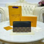 Louis Vuitton LV Unisex Slim Purse Brown Monogram Reverse Coated Canvas Cowhide Leather – Image 4