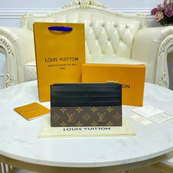 Louis Vuitton LV Unisex Slim Purse Brown Monogram Reverse Coated Canvas Cowhide Leather (1)