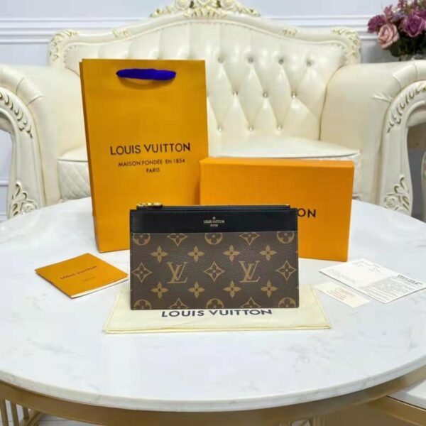 Louis Vuitton LV Unisex Slim Purse Brown Monogram Reverse Coated Canvas Cowhide Leather (13)