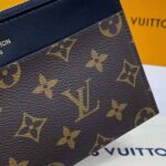 Louis Vuitton LV Unisex Slim Purse Brown Monogram Reverse Coated Canvas Cowhide Leather – Image 9