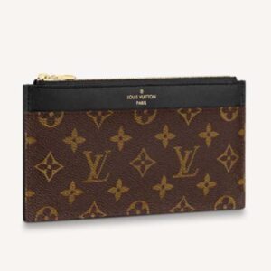 Louis Vuitton LV Unisex Slim Purse Brown Monogram Reverse Coated Canvas Cowhide Leather