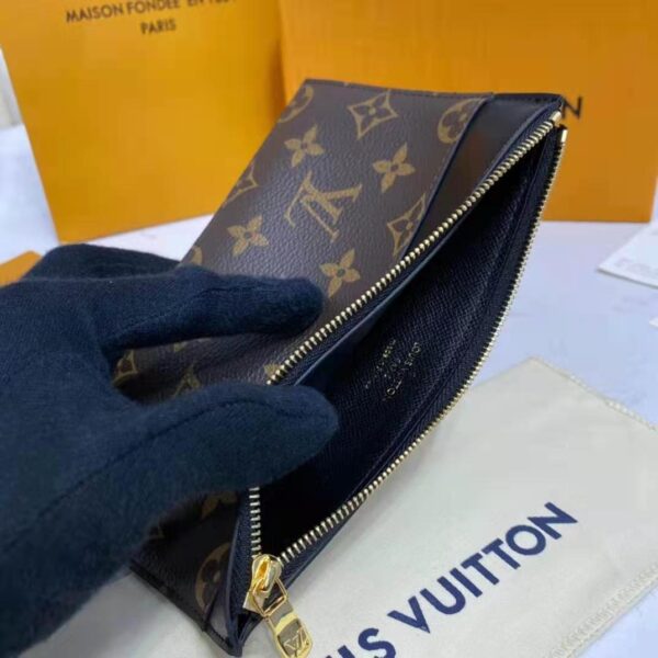 Louis Vuitton LV Unisex Slim Purse Brown Monogram Reverse Coated Canvas Cowhide Leather (6)