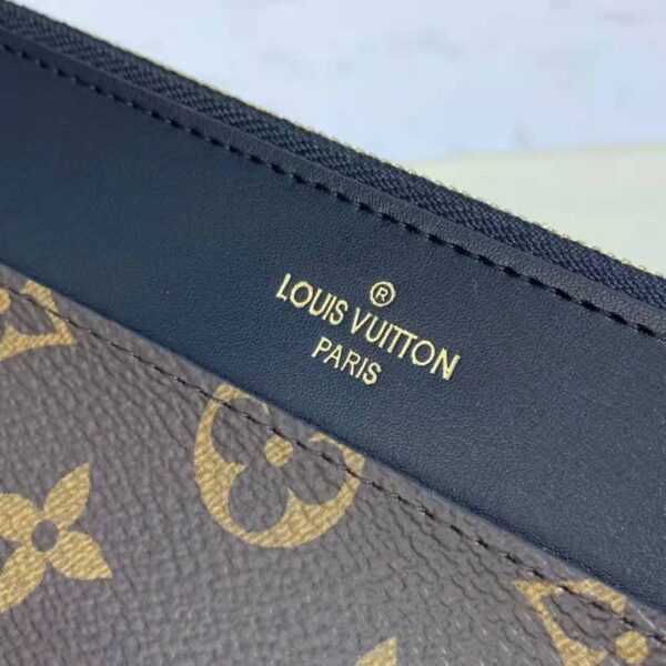 Louis Vuitton LV Unisex Slim Purse Brown Monogram Reverse Coated Canvas Cowhide Leather (9)