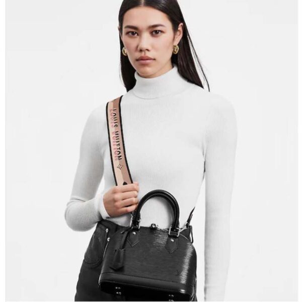 Louis Vuitton LV Women Alma BB Handbag Black Epi Grained Cowhide Leather (1)