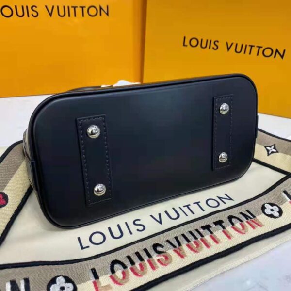 Louis Vuitton LV Women Alma BB Handbag Black Epi Grained Cowhide Leather (5)