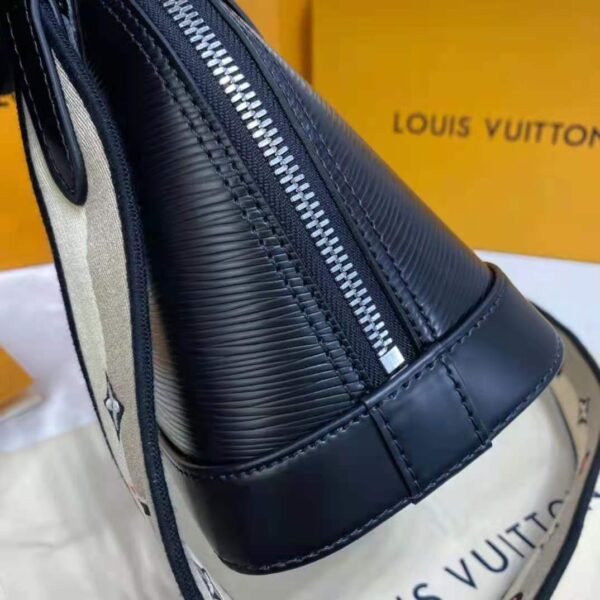 Louis Vuitton LV Women Alma BB Handbag Black Epi Grained Cowhide Leather (6)
