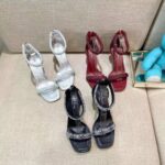 Louis Vuitton LV Women Appeal Sandal Black Suede Baby Goat Leather and Strass - immagine 12