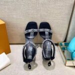 Louis Vuitton LV Women Appeal Sandal Black Suede Baby Goat Leather and Strass - immagine 7