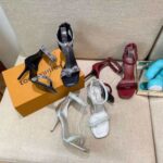 Louis Vuitton LV Women Appeal Sandal Black Suede Baby Goat Leather and Strass - immagine 14