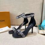 Louis Vuitton LV Women Appeal Sandal Black Suede Baby Goat Leather and Strass - immagine 8