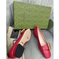 Louis Vuitton LV Women Ballet Flat with Bamboo Buckle Dark Red Leather