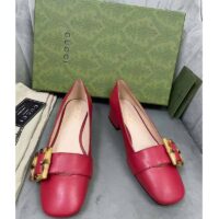 Louis Vuitton LV Women Ballet Flat with Bamboo Buckle Dark Red Leather