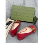 Gucci GG Women Ballet Flat with Bamboo Buckle Dark Red Leather - immagine 6