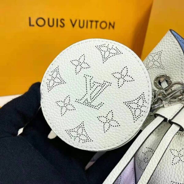 Louis Vuitton LV Women Bella Bucket Bag Gradient Blue Mahina Perforated Calf Leather (23)
