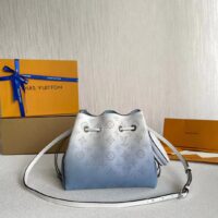 Louis Vuitton LV Women Bella Bucket Bag Gradient Blue Mahina Perforated Calf Leather (8)