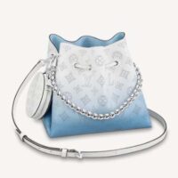 Louis Vuitton LV Women Bella Bucket Bag Gradient Blue Mahina Perforated Calf Leather (8)