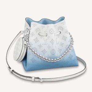 Louis Vuitton LV Women Bella Bucket Bag Gradient Blue Mahina Perforated Calf Leather