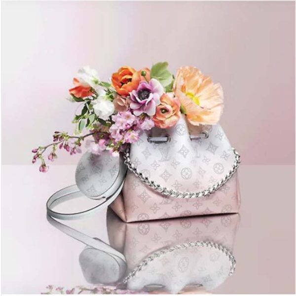 Louis Vuitton LV Women Bella Bucket Bag Gradient Pink Mahina Perforated Calf Leather 2