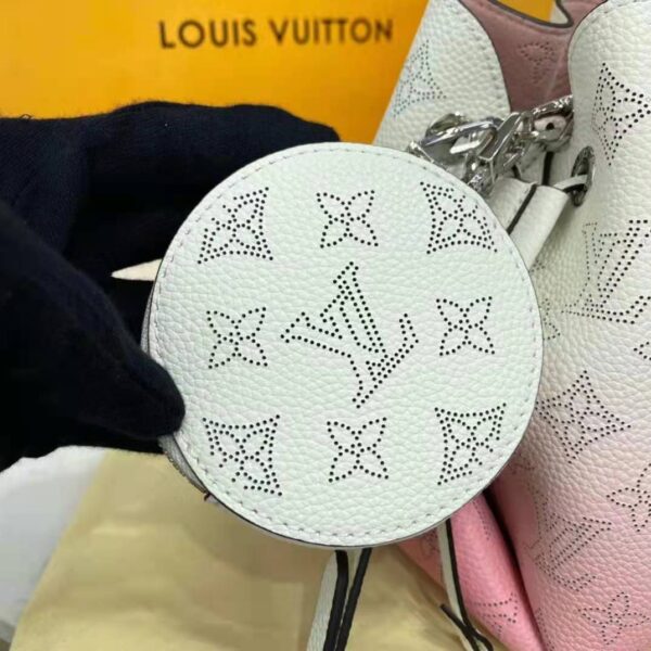 Louis Vuitton LV Women Bella Bucket Bag Gradient Pink Mahina Perforated Calf Leather (6)