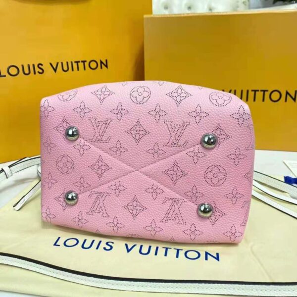 Louis Vuitton LV Women Bella Bucket Bag Gradient Pink Mahina Perforated Calf Leather (8)
