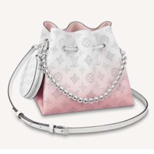 Louis Vuitton LV Women Bella Bucket Bag Gradient Pink Mahina Perforated Calf Leather
